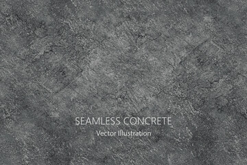 Seamless vector gray concrete texture. Stone wall background.
