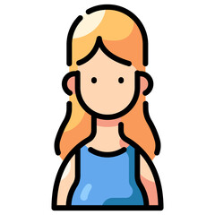 Wall Mural - woman line color icon