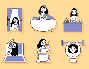 Sticker - women icon set