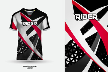 Futuristic T shirt jersey design suitable for sports, racing, soccer, gaming and e sports vector