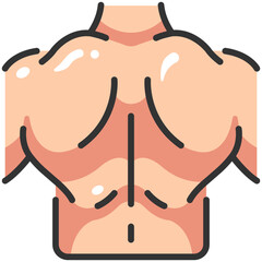 Wall Mural - Back strong muscle outline icon