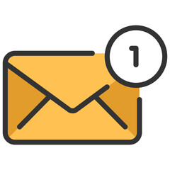 Wall Mural - notification email line color icon
