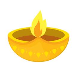 Sticker - golden diya candle