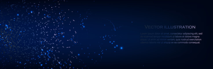 Cryptocurrency fintech network blockchain and programming concept. Technology HUD Element. Connecting dots and lines. digital background with particles.