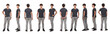 © curto - large group of same teen standing on white background
