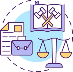 Legal concept icon. Law regulation system. Customer protection. PESTLE analysis abstract idea thin line illustration. Isolated outline drawing