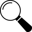 Isolated icon of magnifying glass. Concept of search and find and investigation. 