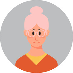 Avatar icon, girl flat style. Vector graphics eps 10.