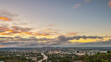 Wall Mural - Los Angeles skyline time lapse