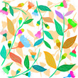 Modern floral pattern. Doodle style illustration. Creative collage with floral pattern.