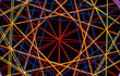 color string art abstract pattern on black background