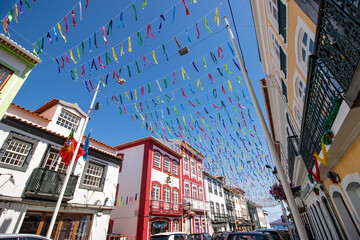 Cityscape in the Atlantic, Angra do Heroismo, Azores islands.