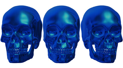 two pairs of skulls isolated