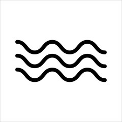 Sticker - Sea, ocean waves vector illustration simple flat line, icon, symbol set