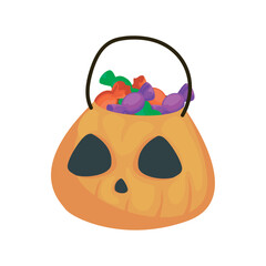 Sticker - pumpkin with candies