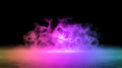 a bright sparkling stream of energy shimmering with different colors with smoke, futuristic world. e