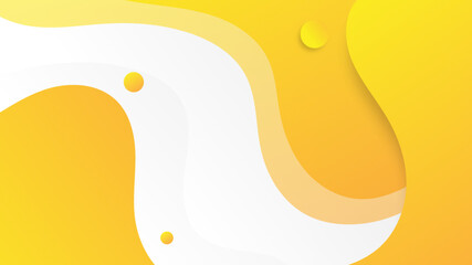Canvas Print - modern abstract background with fluid liquid waves vibrant yellow orange color