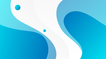 Canvas Print - modern abstract background with fluid liquid waves vibrant blue color