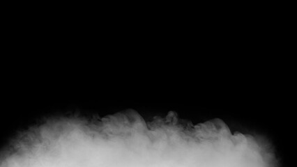 Wall Mural - white smoke or fog isolated on black background.