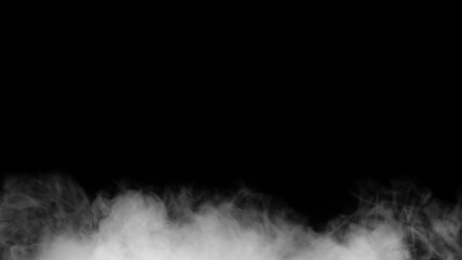 Wall Mural - white smoke or fog isolated on black background.