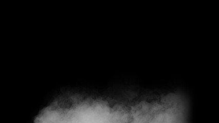 Wall Mural - white smoke or fog isolated on black background.