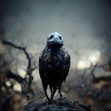 Raven Crow Black Robotic Creature