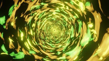 Wall Mural - hd video of abstract sci-fi colorful random patterns motion graphics in a circular shape.