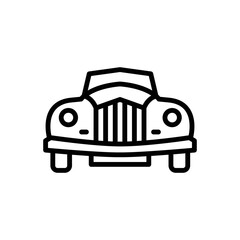 Black line icon for old car