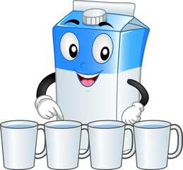 Wall Mural - Mascot One Quarts Cups Illustration