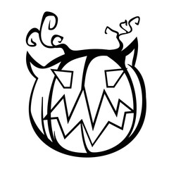 Sticker - Vector of a black pumpkin icon isolated on a white background