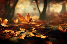 Autumn Leaves 3. High Quality 3d Illustration