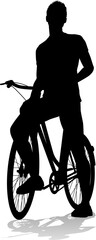 Sticker - Bike Cyclist Riding Bicycle Silhouette