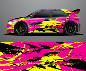 rally car decal graphic wrap vector, abstract background