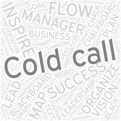 Cold call Word cloud art Detailed Vector