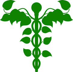 Wall Mural - Caduceus DNA or holistic medicine concept