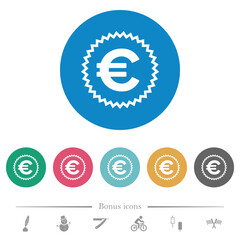 Sticker - European Euro sticker alternate flat round icons