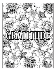 Wall Mural - motivational quotes coloring pages design .inspirational words coloring book pages design.