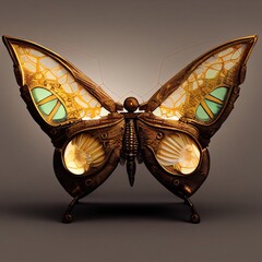 Wall Mural - Digital art of butterfly with amazing colors, 3d render