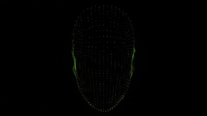 Poster - Beautiful Abstract colourful Intelligence face scanner. Facial recognition Background pattern for design. 3d rendering illustration Background pattern for design. Loops video.	