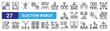 set of 27 outline web election world icons such as border, regulation, representative, press conference, people, senate, policy, campaign vector thin icons for web design, mobile app.