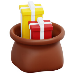 Poster - gift bag 3d render icon illustration