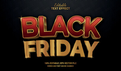 Wall Mural - Black Friday editable text effect style luxury gold