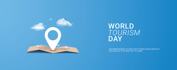 World tourism day travel 3d concept design