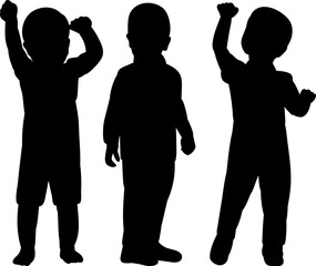 Wall Mural - silhouette black boys isolated, vector