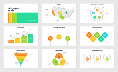 Vector Set of 9 Infographic Templates