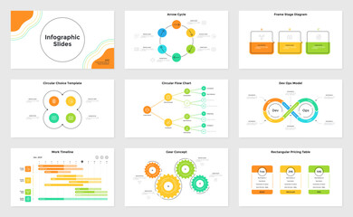 Vector Set of 9 Infographic Templates