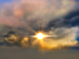  sunset and sun light cloudy  dramatic blue sky gold nature landscape  background