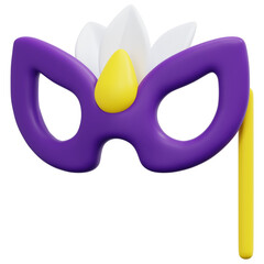 Sticker - party mask 3d render icon illustration