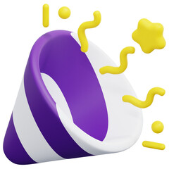 Poster - party popper 3d render icon illustration