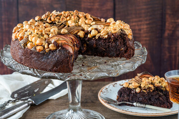 Sticker - Moist chocolate, pear and golden hazelnut torte